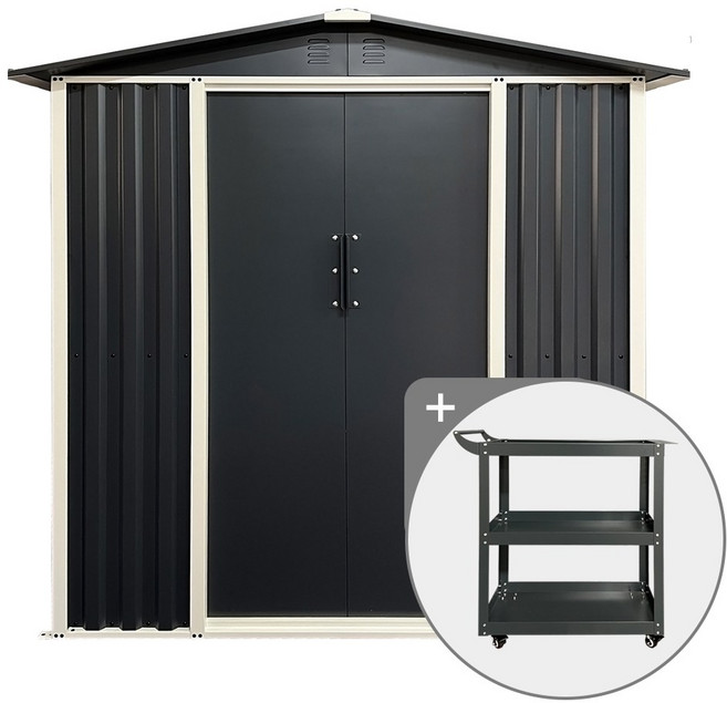 레드와이 조립식창고 6x4 이동식공구함 세트상품, 6x4 슬로웁형(콜드그레이), 이동식공구함(기본형)