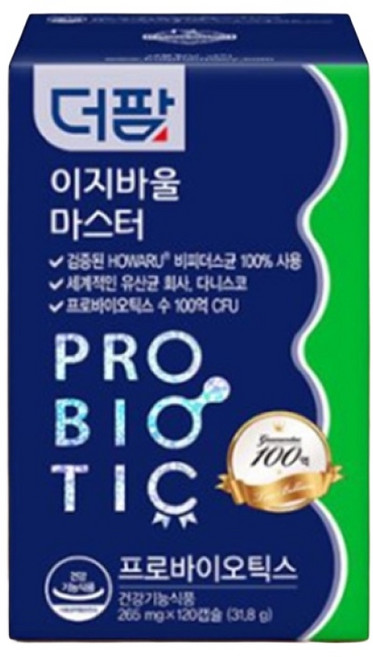 더팜 이지바울 마스터 프로바이오틱스 비피더스균 120캡슐 4개월 100억 다니스코 유산균, 120정