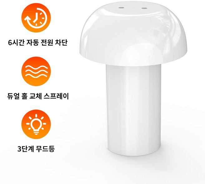 미니가습기 듀얼 저소음 통세척 500ml 가정용 탁상용 휴대용 차량용 무드등 가습기, 화이트, T2