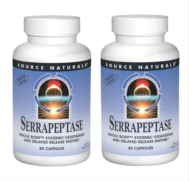 소스내추럴스 세라펩타제 120000SPU 60캡슐 X 2통, 60정 - 쿠팡