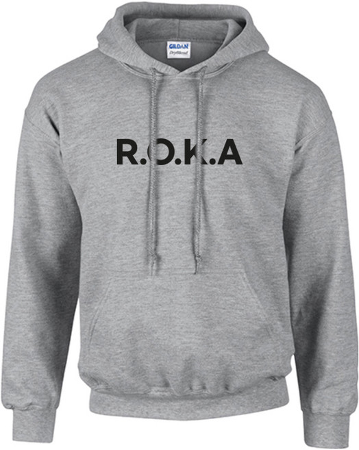 밀리터리 기모 스포츠 그레이 후드티 ROKA