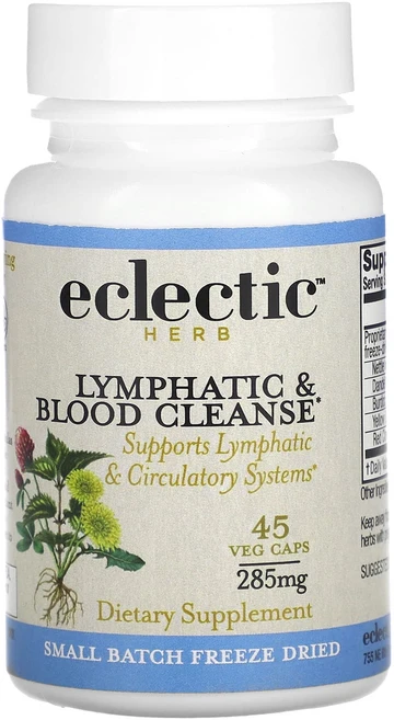 건강챙기세요 Eclectic Herb 동결 건조 림프 및 혈액 클렌징 285mg 베지 캡슐 45정 백살까지오래오래, EclecticHerb동결건조림프및혈액클렌징285mg베, 1개 - 쿠팡