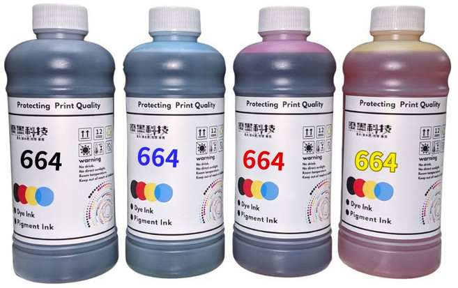 優墨科技 獨家空瓶 相容EPSON T664/T672墨水 L120/L355/L565/L550系列印表機適用, 四色一組 500ml (打統編請備註), 1個
