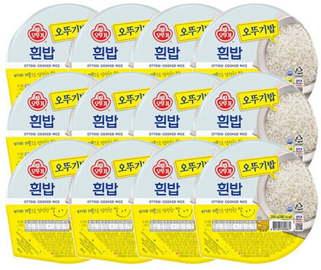 맛있는 오뚜기밥 200g 12입 /즉석밥 흰밥 백미, 12개