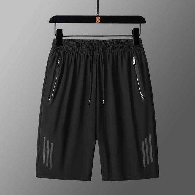 妃雪森 運動五分褲 速幹沙灘褲 夏季男士寬鬆冰絲短褲