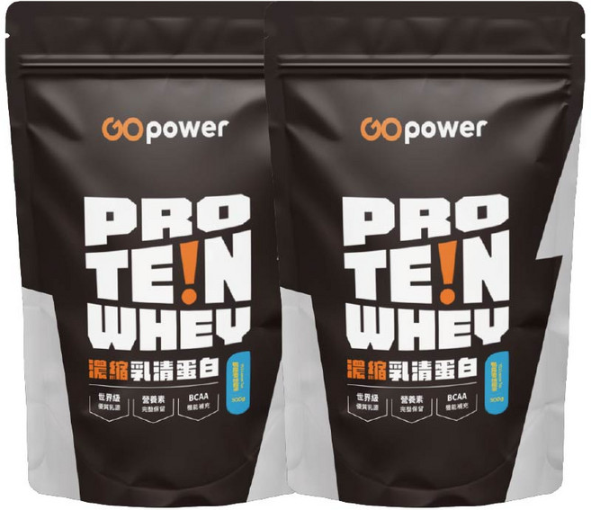 GOpower 果果能量 濃縮乳清蛋白【鴨屎香檸檬茶】高蛋白 健身補給, 500g, 2個
