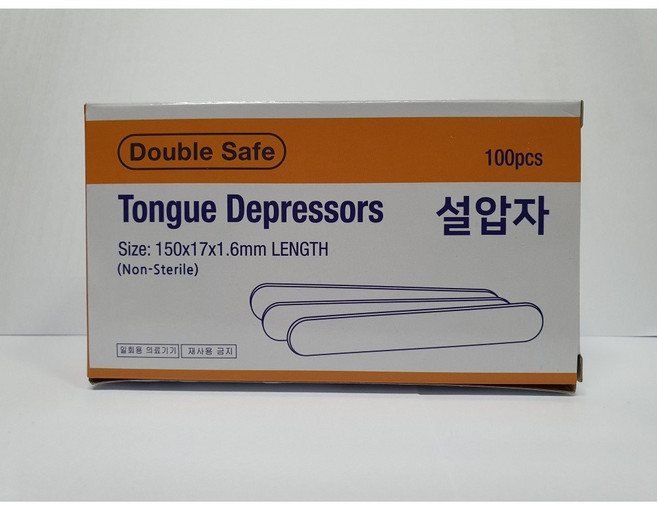 설압자 100개 진료용 진찰용 구강검진 혀누르개 왁싱 제모 스파츌라 연고주걱 혀크리너, 1개
