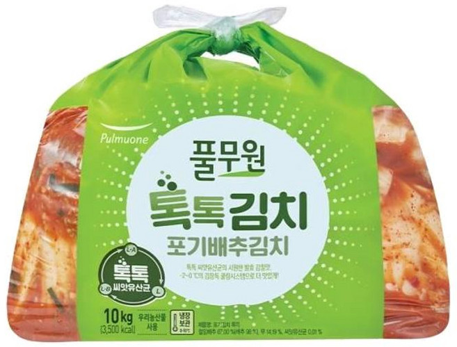 풀무원 풀무원 톡톡 포기김치 생산직송, 풀무원 톡톡 포기김치10KG_ 생산직송 931955, 10kg, 1개