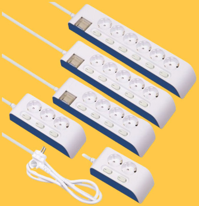 LE 국산 현대 개별 스위치 멀티탭 하이탭 멀티콘센트 과부하차단, 4구, 5m, 1개