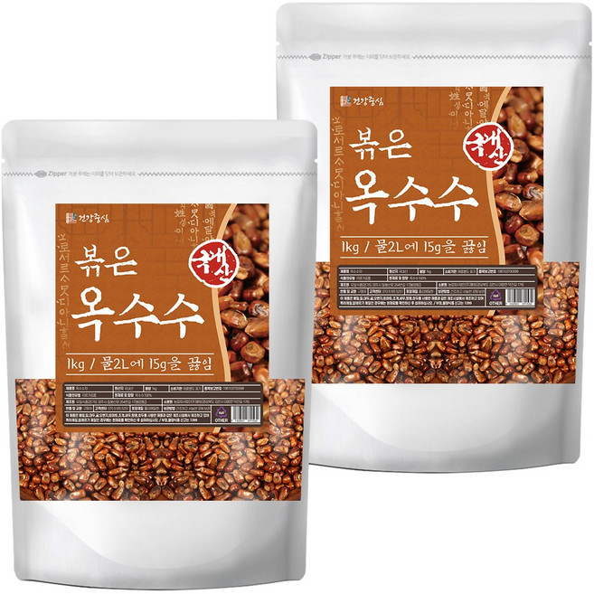 건강중심 국산 볶은 옥수수 차 통알곡, 2개, 1개입, 1kg