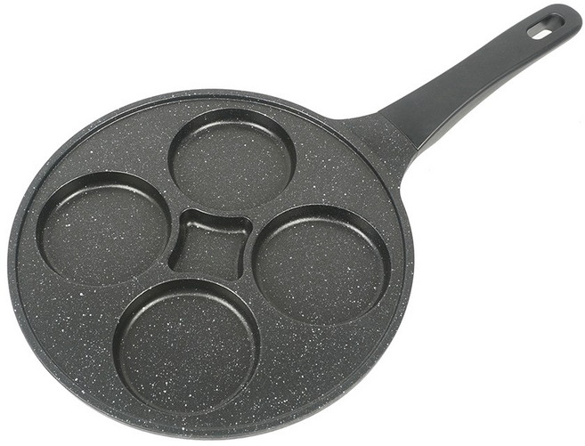 인덕션 겸용 4구 멀티에그팬 계란 후라이 원형 4칸 누룽지 핫케이크 호떡 브런치 칸나눔, 1개