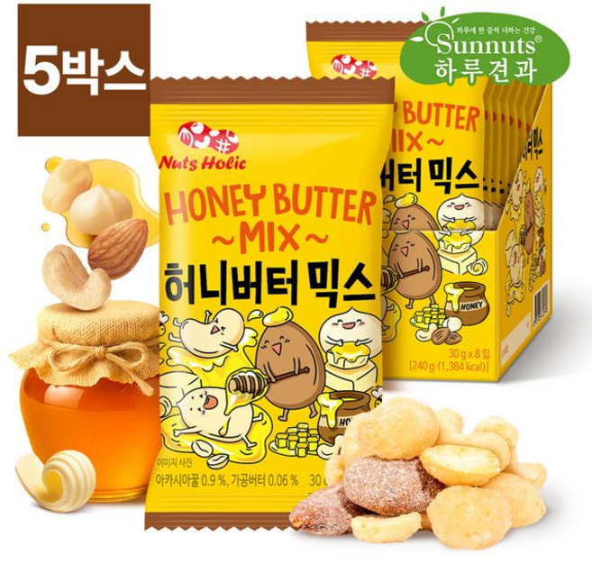 하루견과 허니버터믹스, 40개, 30g