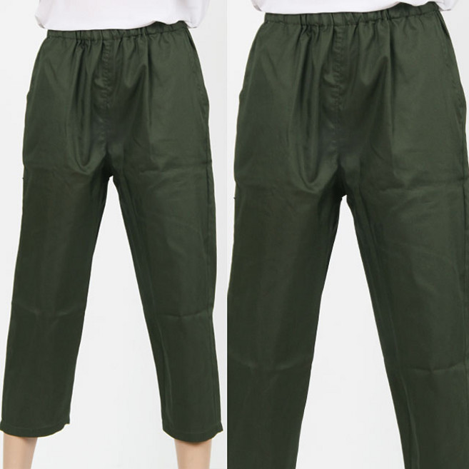 [ UVT702 ] 카키색/국방색/칠부/7부/허리고무줄바지/잠옷/검진복하의