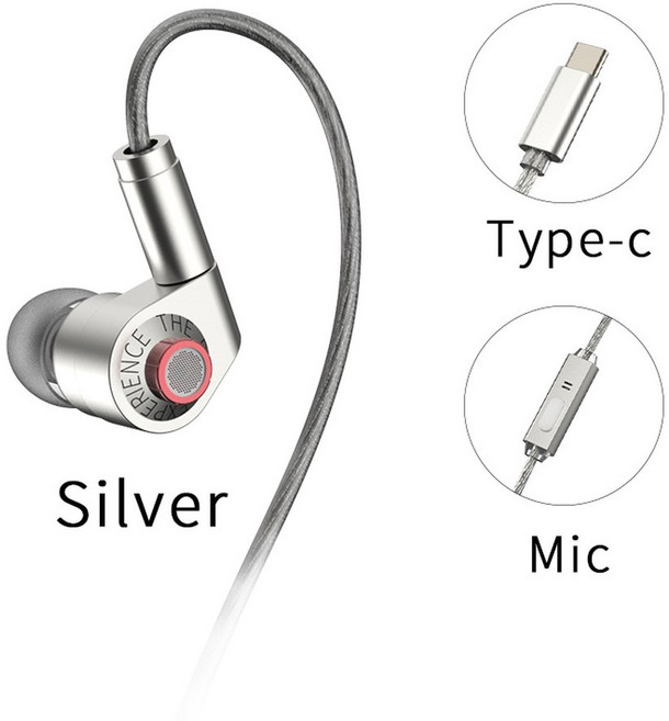 BGVP 이어폰 싱글 다이내믹 P05 안드 인이어 10MM IEM HIFI C타입 마이크 MMCX DD 모니터 드라이버 세라믹, Type C With c