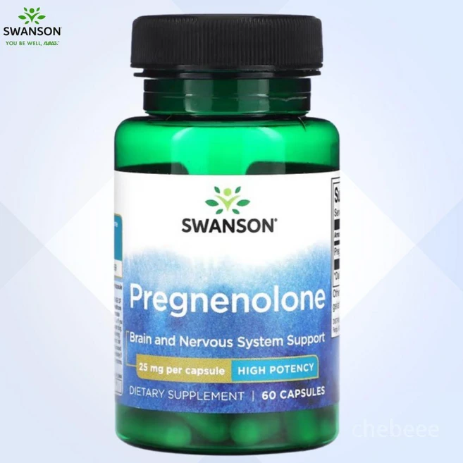 Swanson High Potency Pregnenolone 스완슨 프레그네놀론 25mg 60캡슐, 1개, 60정 - 쿠팡