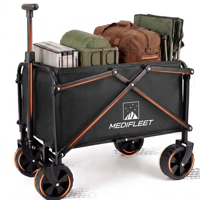 메디플릿 다용도 캠핑 아웃도어 폴딩 카트 웨건, 1개, 블랙 (5호)