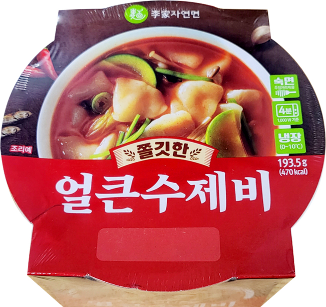 쫄깃한 얼큰수제비, 4개, 193.5g