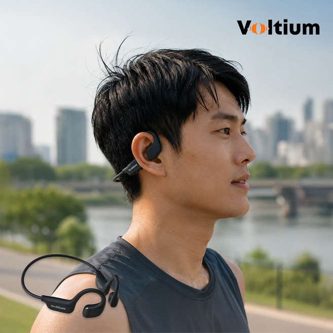 [평생 A/S] 볼티움 블루투스 무선 오픈형 공기전도 골전도 이어폰 에어코어 VTU-A600, 그래파이트 그레이