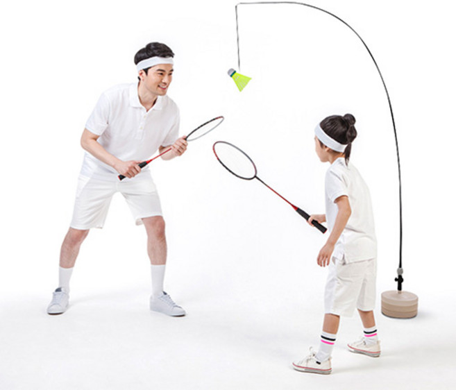 로아 배드민턴 트레이닝 키트 공 라켓 포함 연습 기본세트, 혼합색상, 1세트