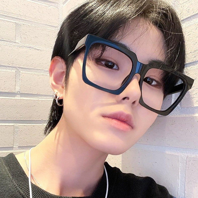 남자 여자 사각 큰 오버사이즈 굵은 대두 큰머리 학생 복고 레트로 뿔테 안경테