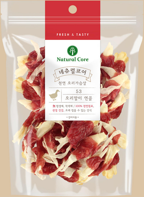 네츄럴코어 천연오리가슴살, 오리말이 연골, 120g, 2개