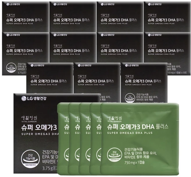 생활정원 슈퍼 오메가3 DHA 플러스 시식용 60일분 EPA 비타민E 항산화, 1개, 60회분 - 쿠팡