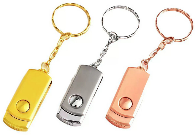 金屬旋轉 USB 隨身碟, 1個, 128GB