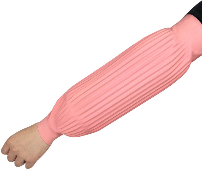아띠꼴로 라텍스 팔토시 작업용 위생 방수 토시 시보리 토시, 코랄핑크, 1개, Free size