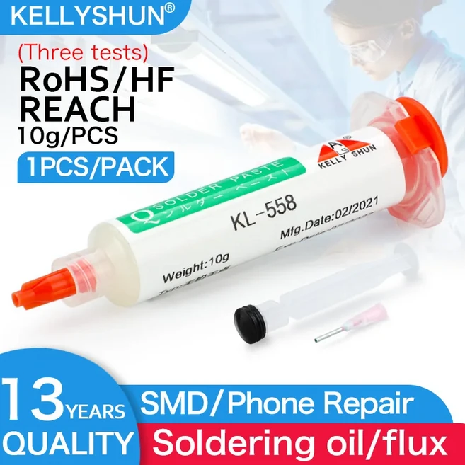 페이스트 100% 오리지널 KELLYSHUN BGA PCB 무 세척 솔더 용접 고급 오일 플럭스 그리스 주석 수리, 06 KL-558
