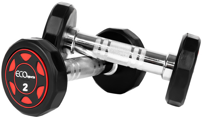 에코스포츠 고중량 12각 파워 덤벨 아령, 2개, 2kg