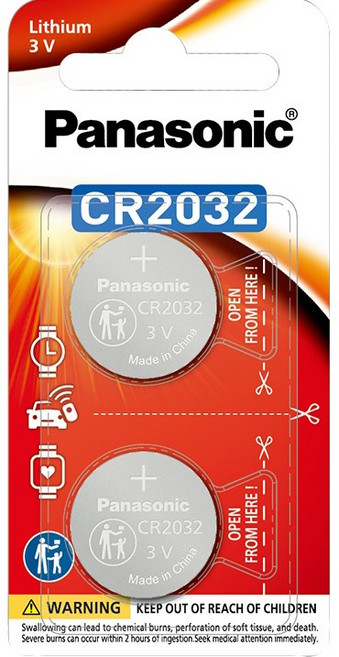 Panasonic 國際牌, 1個, 鋰鈕扣電池CR2032 2入