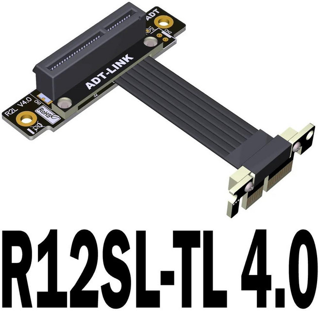 Gen4 라이저 카드 PCIE 4 0x1 수컷 to x4 암컷 PCI 익스프레스 E 4X 1X 익스텐더 리본 와이어 90 도 직각 GPU, 13) 10CM - R12SL-TL 4.0