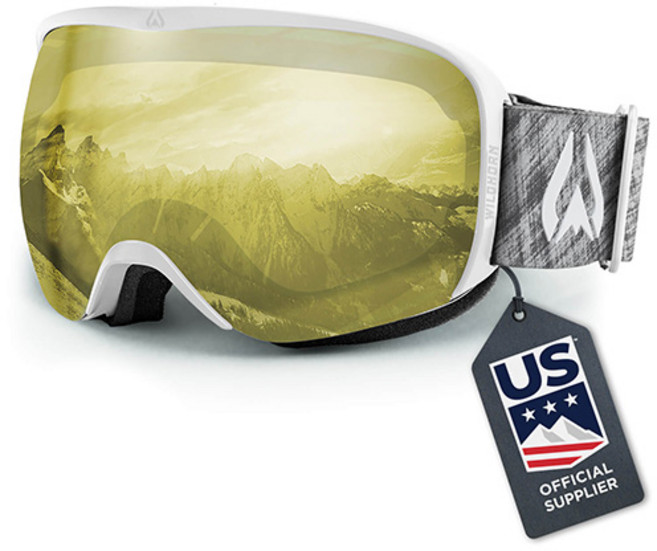 와일드혼 크리스토 스키 스노우보드 고글, 아틱화이트 옐로우, 1개