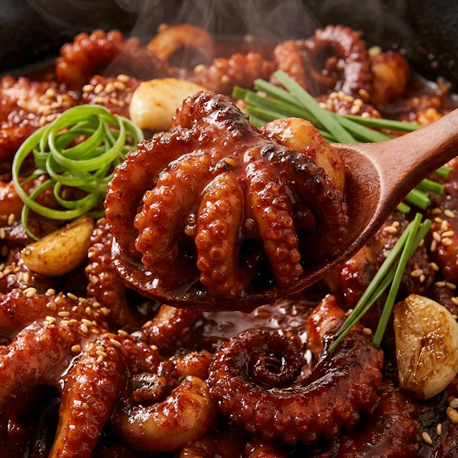 매콤 불맛 양념 쭈꾸미볶음 캠핑 밀키트 주꾸미볶음 레시피 혼술 혼밥 쭈꾸미볶음밥 매운맛, 1개, 500g