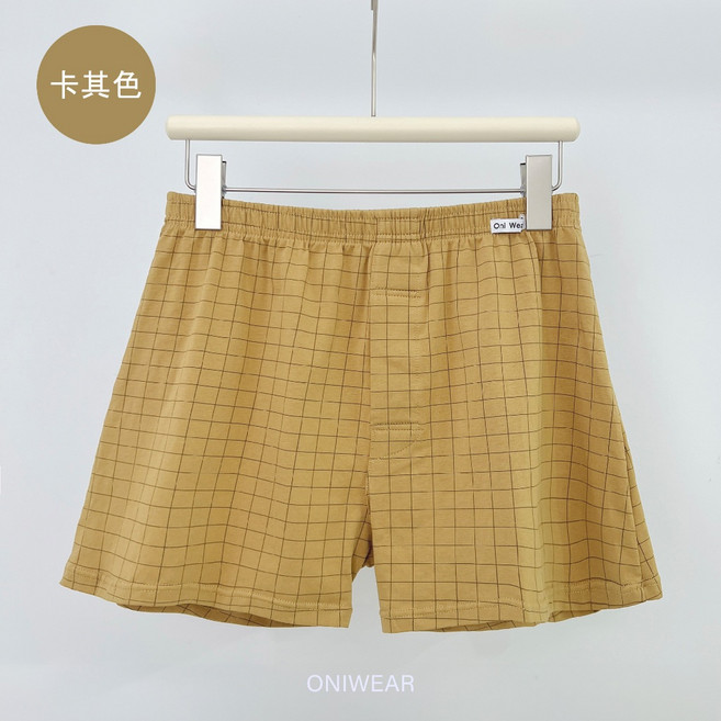 OniWear 格紋純棉寬鬆四角褲