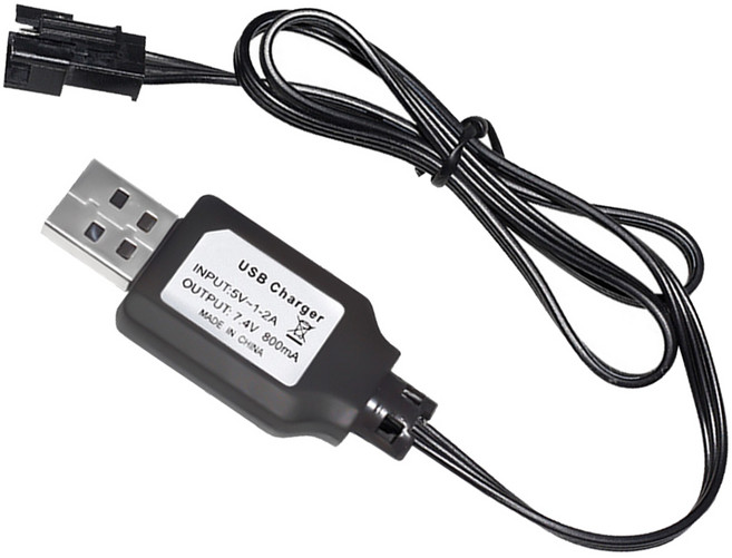 올칩 7.4V 리튬 배터리용 SM-3P 3핀 USB 충전기 RC카 드론 보트 호환 충전 케이블 18650, (SM3P) 7.4v USB충전기, 1개, (SM3P) 7.4v USB충전기