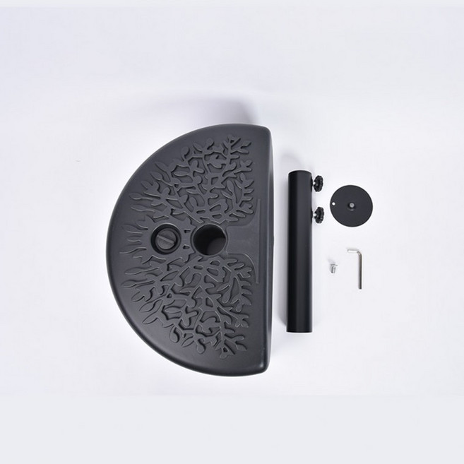 청성기업 런웨이브 벽면 하프 파라솔 사이드 베란다 테라스 어닝 파라솔 /물통 받침대(별도), 하프파라솔 물통받침대(블랙)파라솔은 별도