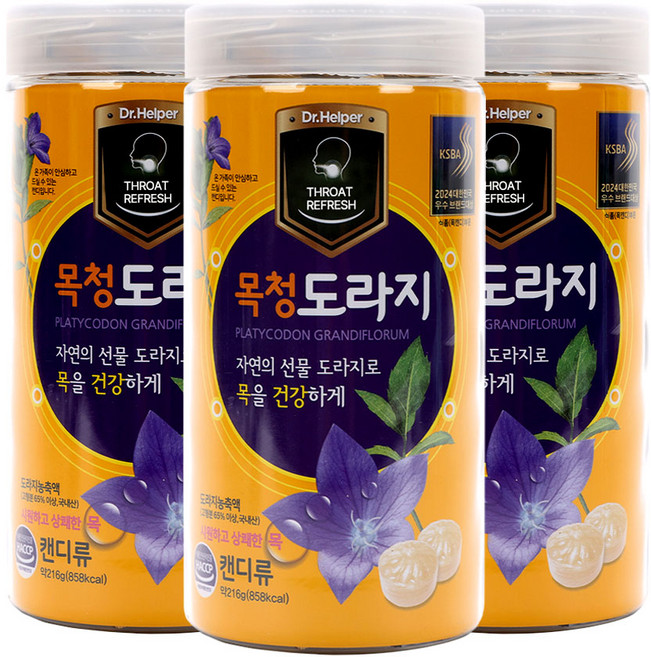 다누리 목청 도라지 48개입/목청 목캔디 사탕, 216g, 3개
