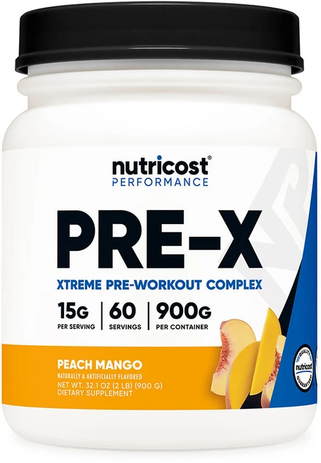 뉴트리코스트 프리워크아웃 컴플렉스 60회분 피치망고맛 1병, 60정, 1개 - 쿠팡