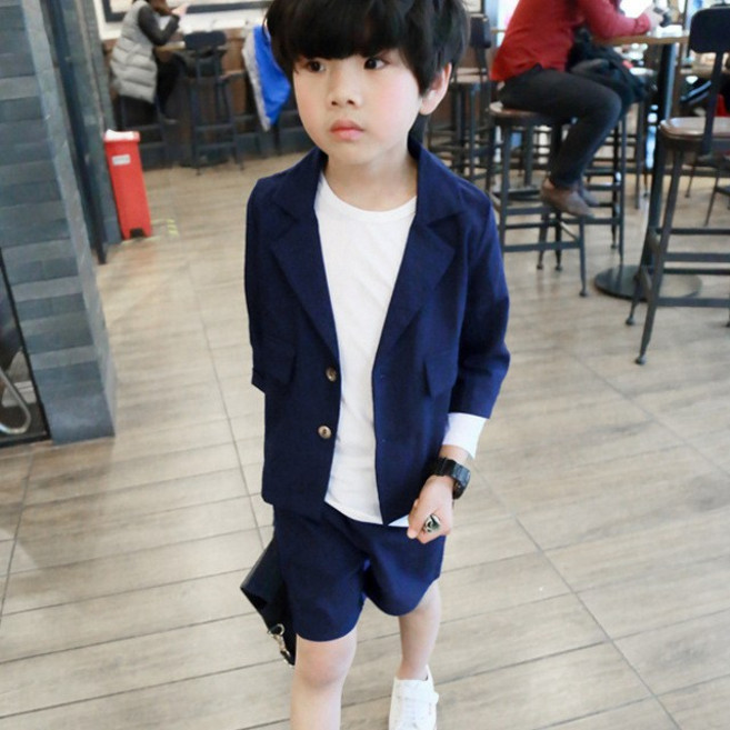 루나버블 썸머 네이비 투피스 정장 세트 11-17호 아동 남아 어린이 키즈 결혼식 여름 반팔 반바지 상하 양복