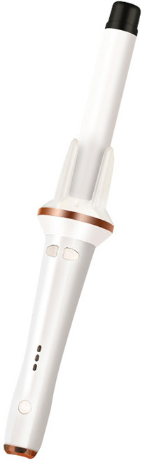 Routop 자동 고데기 봉고데기 이온 헤어 케어 온도 조절 쌍방향 회전 28mm, 화이트