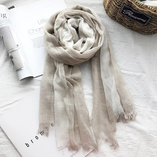 슬림소녀 신품 봄 여성 투톤 롱 스카프 사계절용 빅사이즈 간절기 머플러