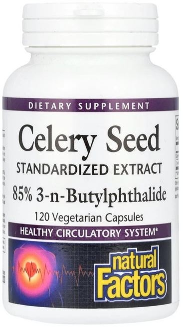 Natural Factors Celery Seed Extract 네츄럴 팩터스 셀러리 씨드 추출물 120베지캡슐, 1개, 120정 - 쿠팡