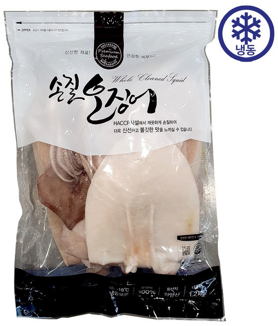 손질 오징어, 단품, 1개, 1.2kg