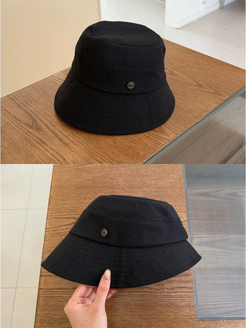 은무드 심플 단추 초경량 여름 벙거지 버킷햇 모자