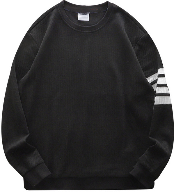 男士長袖大學T - 簡約圓領 秋款寬鬆上衣