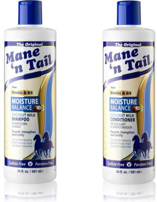 Mane n Tail 수분 밸런스 샴푸컨디셔너 20oz 각 코코넛 밀크비오틴, 1개