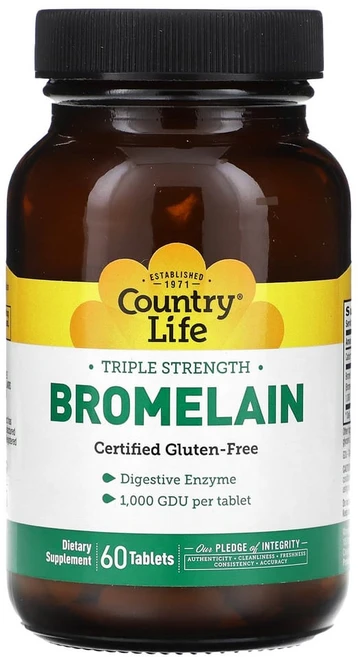 컨트리라이프 브로멜라인 3배 강도 500 mg 60 타블렛, CLF05161, 1개 - 쿠팡