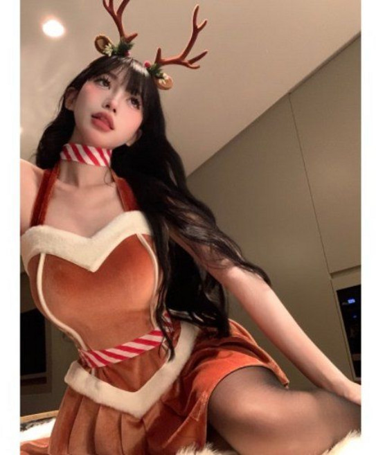 크리스마스 루돌프 코스프레 공연복 성탄절 순록 원피스