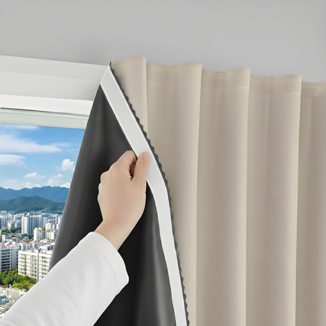 로렌드 간단히 붙이는 벨크로 암막커튼